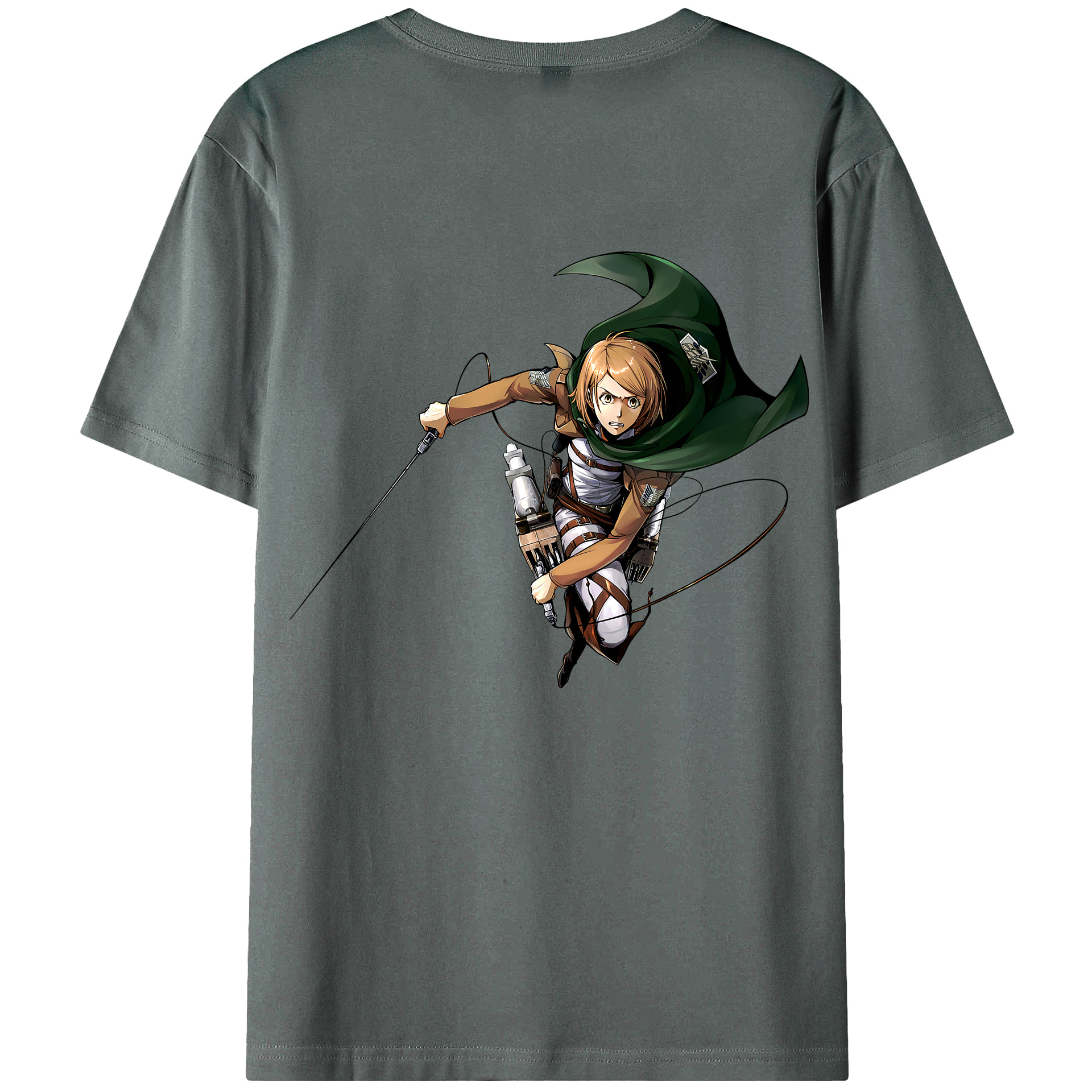 （画像用） 進撃の巨人 ペトラ·ラル Attack on Titan Petra Rall 綿100％ メンズ半袖Tシャツ（バックプリント） 通気性